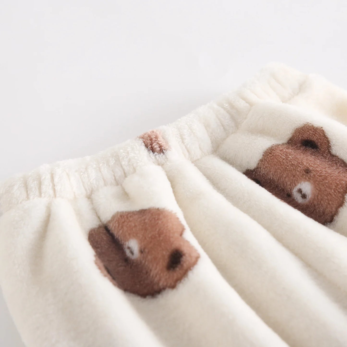 Baby Toddler Boy Girl 2Pcs Winter Clothes Set Thick Warm Pullover Top Pant Suit Bear Print Fleece Two Piece Jogger Set Outfit