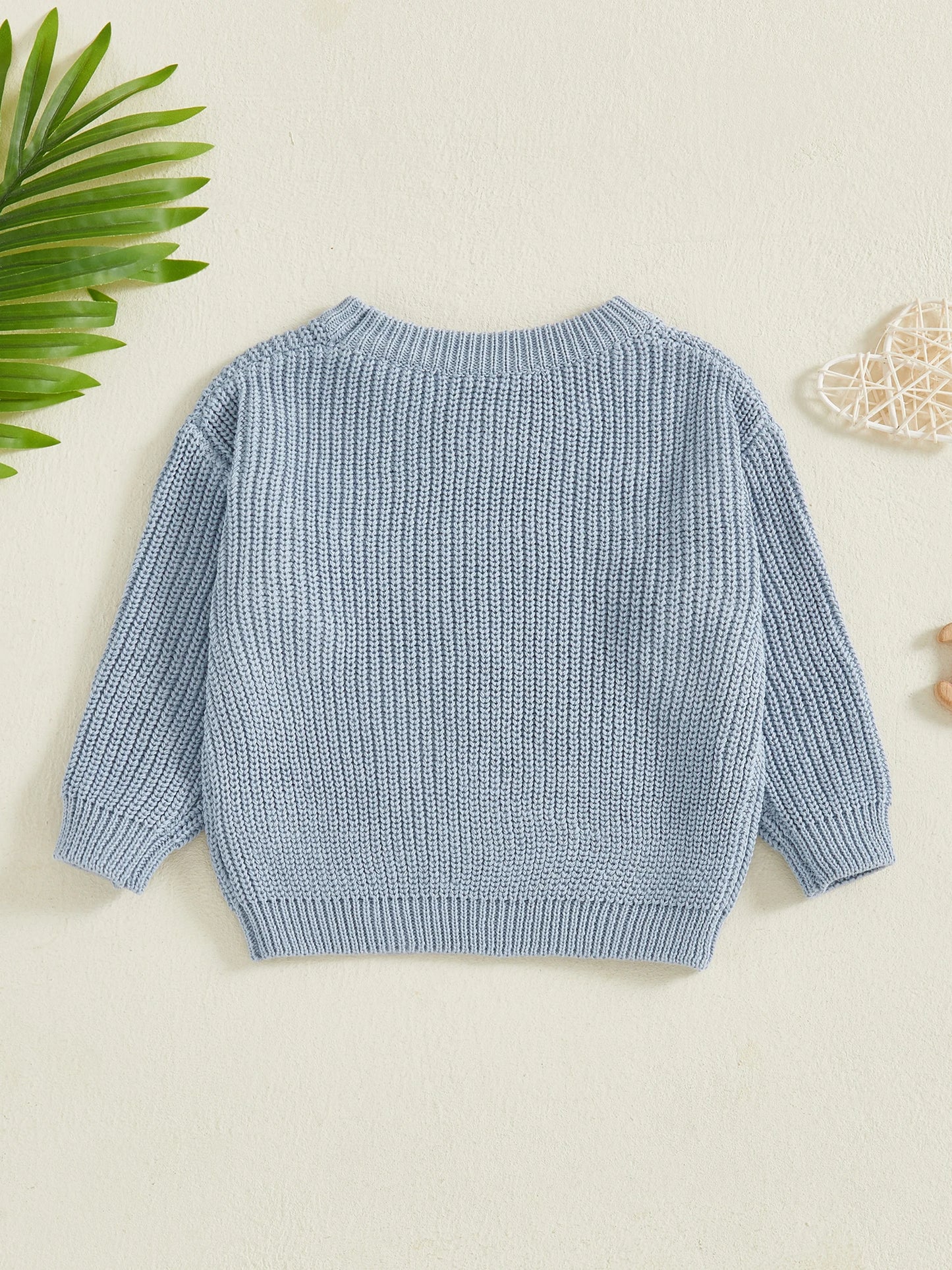 Baby Toddler Kids Girl Boy Knitted Long Sleeve Sweater Solid Loose Pullover Casual Tops Children Knitwear Clothes