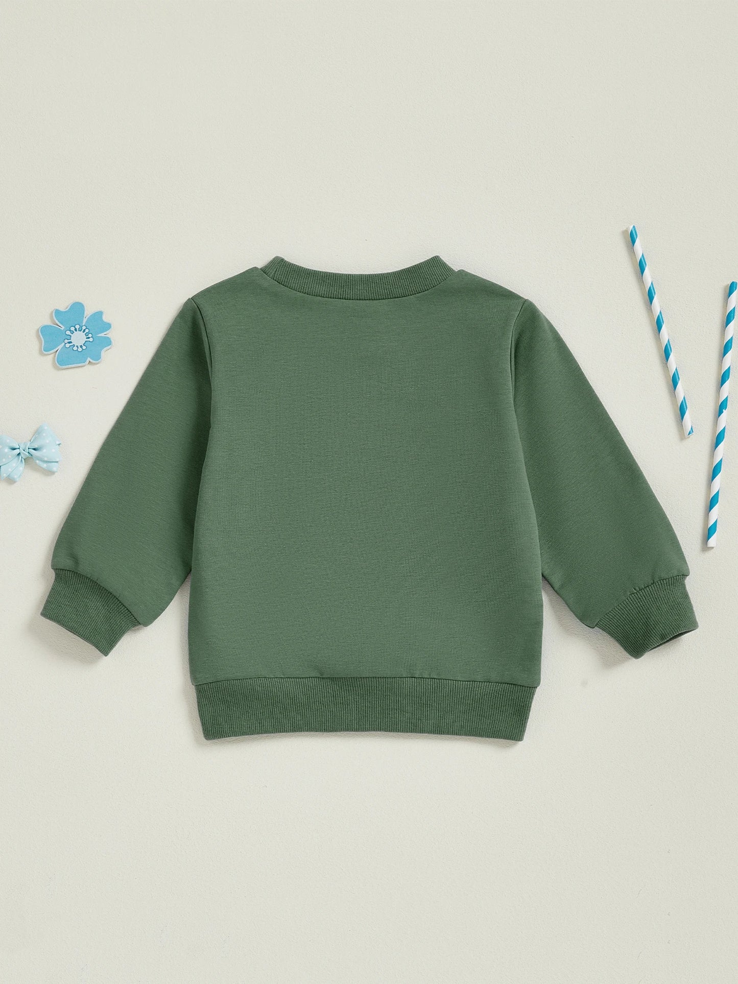 Baby Toddler Kids Boy Girl Solid Color Long Sleeve Round Neck Pullover Loose Top