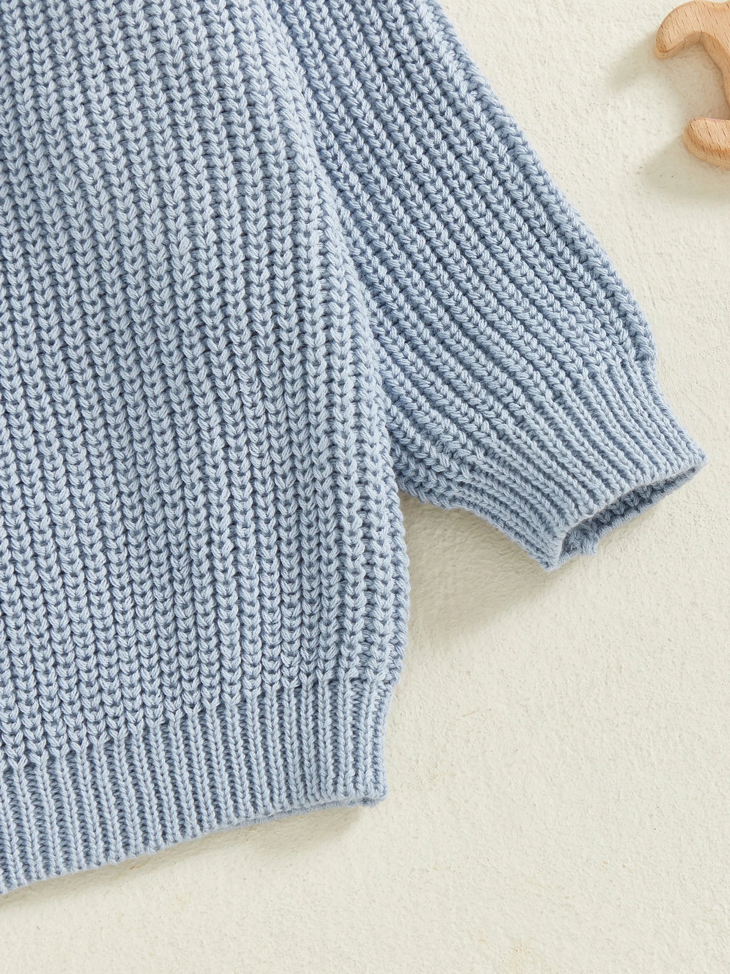 Baby Toddler Kids Girl Boy Knitted Long Sleeve Sweater Solid Loose Pullover Casual Tops Children Knitwear Clothes