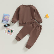 Load image into Gallery viewer, Toddler Baby Boy Girl 2Pcs Fall Outfits Long Sleeve Bear Embroidery Tops Pocket Pants Set
