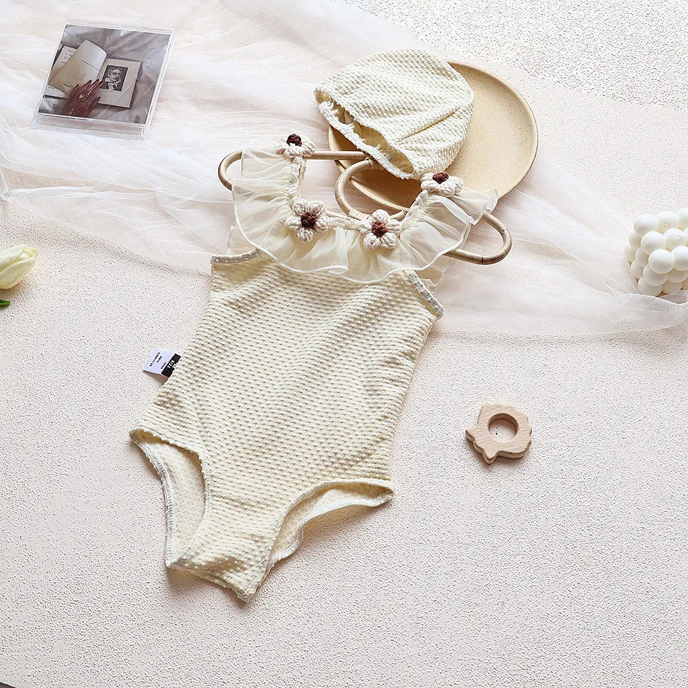 Girls Floral Swimming Suit