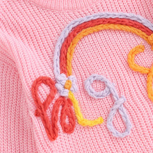 Load image into Gallery viewer, Toddler Kids Girls Big Sis Sweater Casual Rainbow Letter Embroidery Warm Knitted Long Sleeve Pullover Knitwear Top
