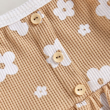 Load image into Gallery viewer, Baby Toddler Kids Girls 2Pcs Summer Outfits Floral Print Tank Ruffled Camisole Elastic Flared Bell Bottom Pants
