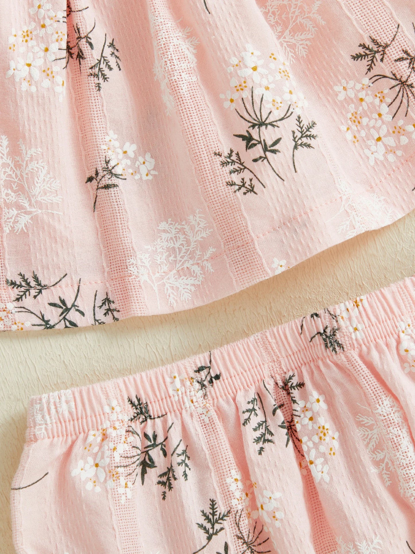 Baby Toddler Girl 2Pcs Summer Outfit Flower Flying Sleeve Ruffle Tank Top and Shorts Bloomers 2 Piece Casual Set