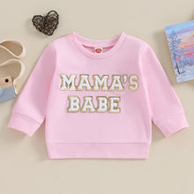 Load image into Gallery viewer, Baby Toddler Girl Boy Mama‘s Babe Letters Long Sleeve Crewneck Pullover Top
