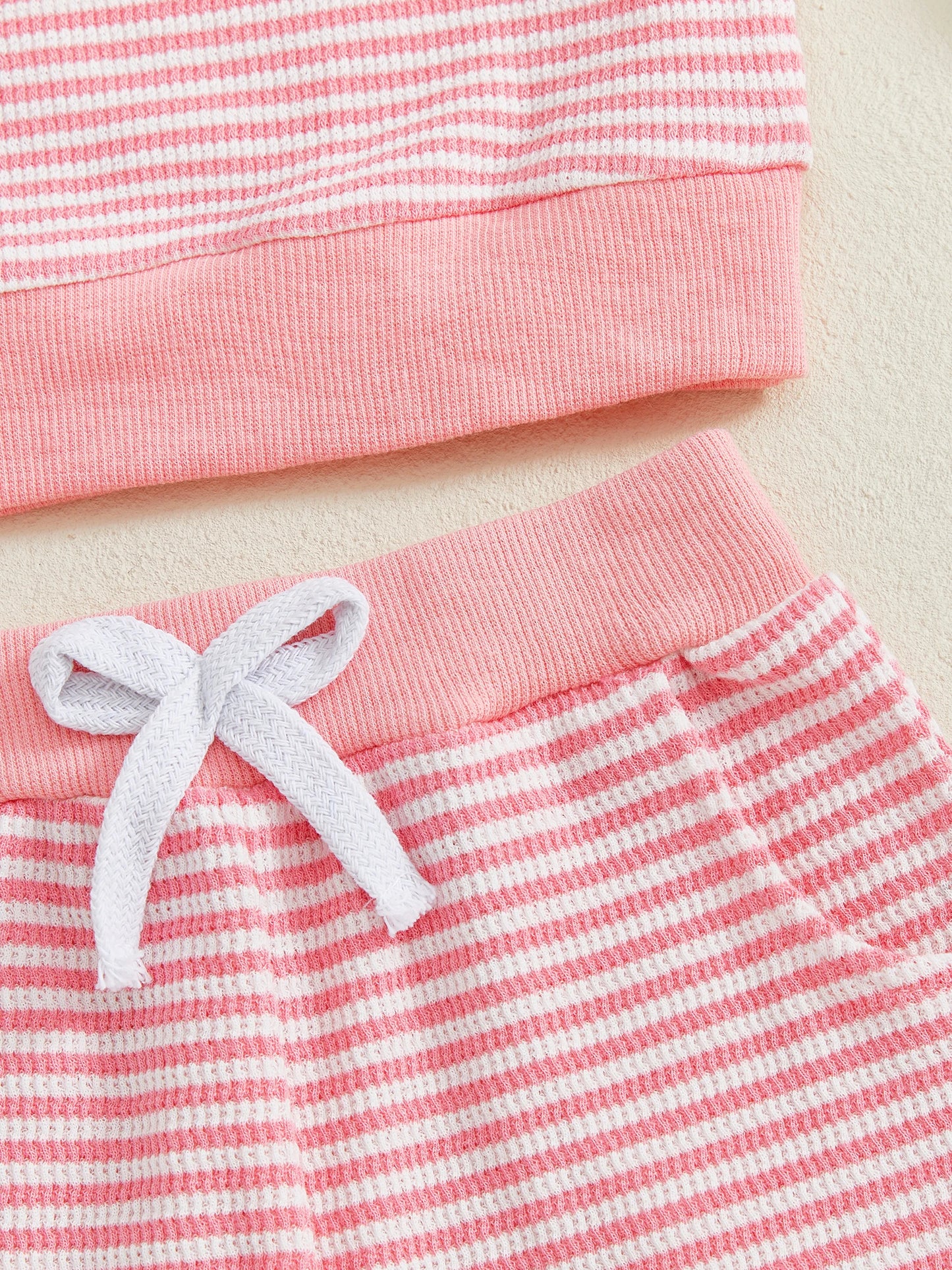 Baby Toddler Girl 2Pcs Daddy's Girl Fall Stripe Outfits Letter Embroidery Long Sleeve Round Neck Pullover Elastic Waist Pants 2Pcs Set