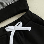 Baby Toddler Boys 2Pcs Halloween Outfit Ghost Embroidery Striped Long Sleeve Top with Pants Jogger Set