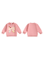 Baby Toddler Girls Long Sleeve Top Pom Pom Ball Bow Print Crewneck Pullover Winter Fall Clothes