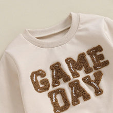 Load image into Gallery viewer, Toddler Baby Boy Girl 2Pcs Game Day Set Long Sleeve Letters Print Pullover Tops + Joggers Pants Outfit
