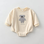 Long Sleeve Cartoon Embroidered Overalls Bodysuits Romper