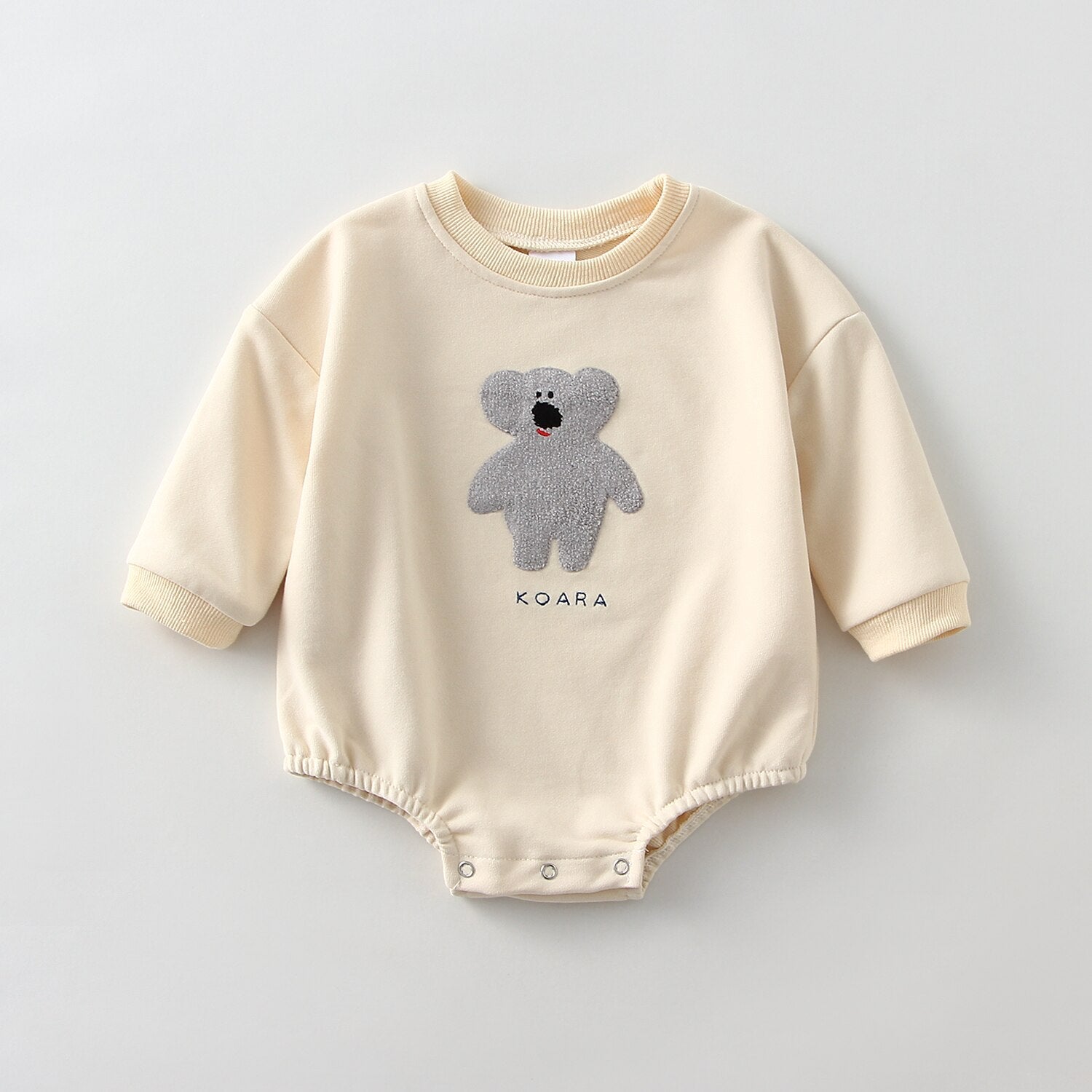 Long Sleeve Cartoon Embroidered Overalls Bodysuits Romper
