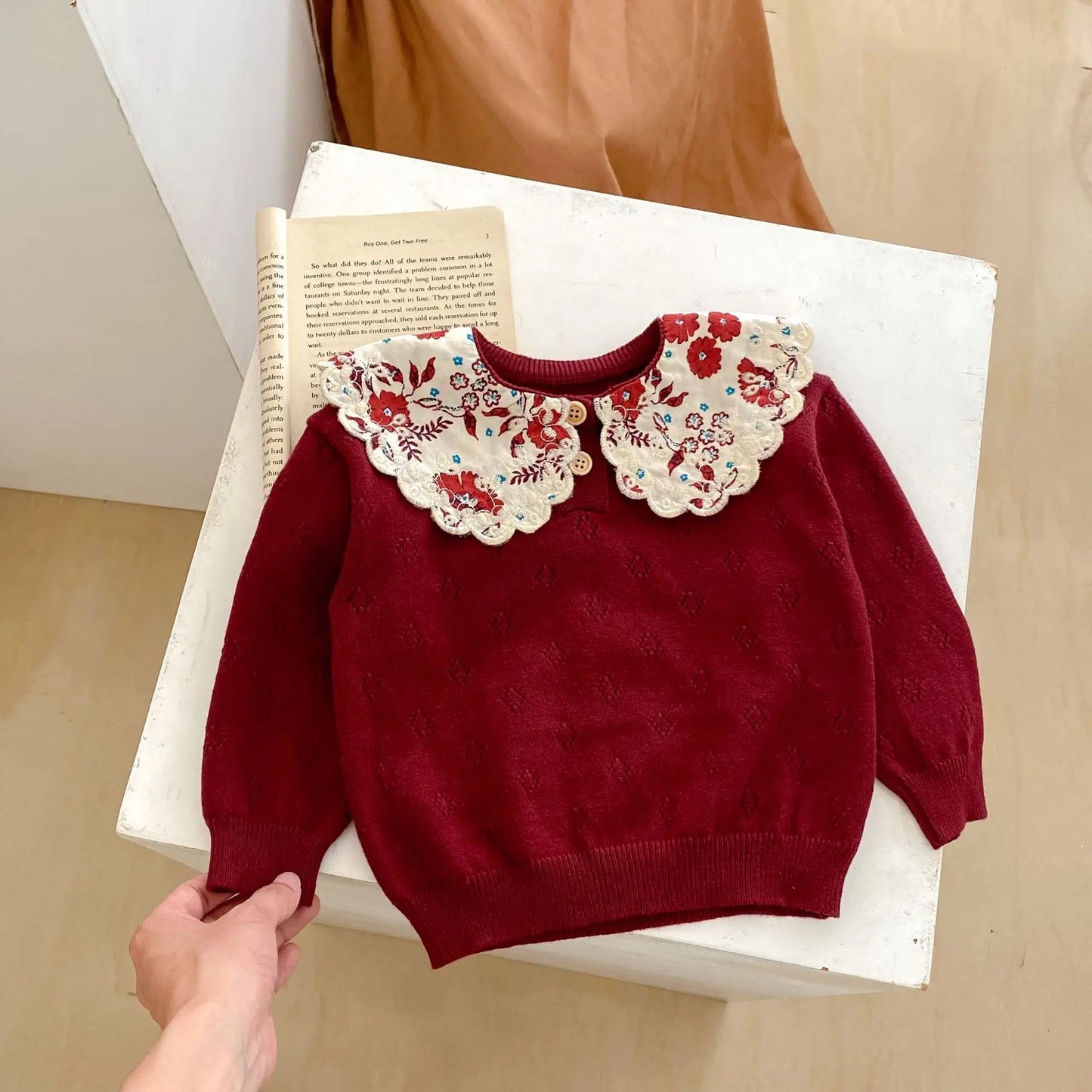 Baby Toddler Girl Autumn Winter Clothes Infant Flower Sweater Long Sleeve Knit Pullover Top Knitwear Floral Top