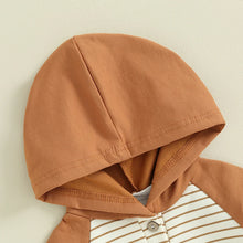 Load image into Gallery viewer, Baby Boys Girls Rompers Clothes Long Sleeve Striped Hooded Jumpsuits
