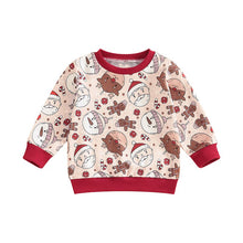 Load image into Gallery viewer, Baby Toddler Boys Girls Christmas Reindeer Santa Print Crew Neck Long Sleeve Pullover Tops Loose Shirt
