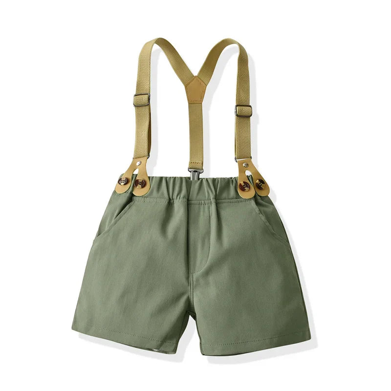 Short Sleeve Bow Tie Suspender Set