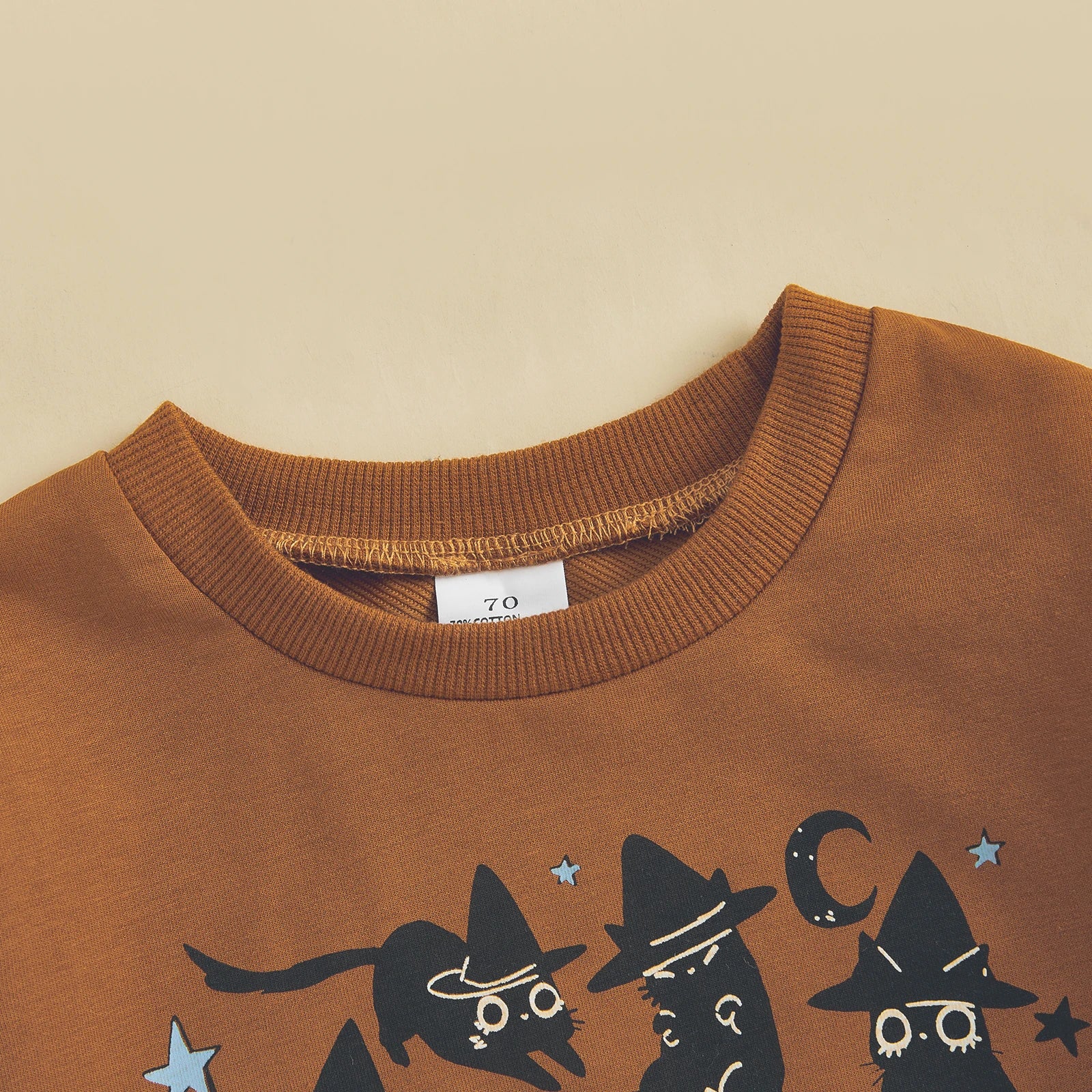 Baby Girls Boys Bubble Romper Long Sleeve Crew Neck Cat Print Fall Halloween Casual Bodysuit Clothes