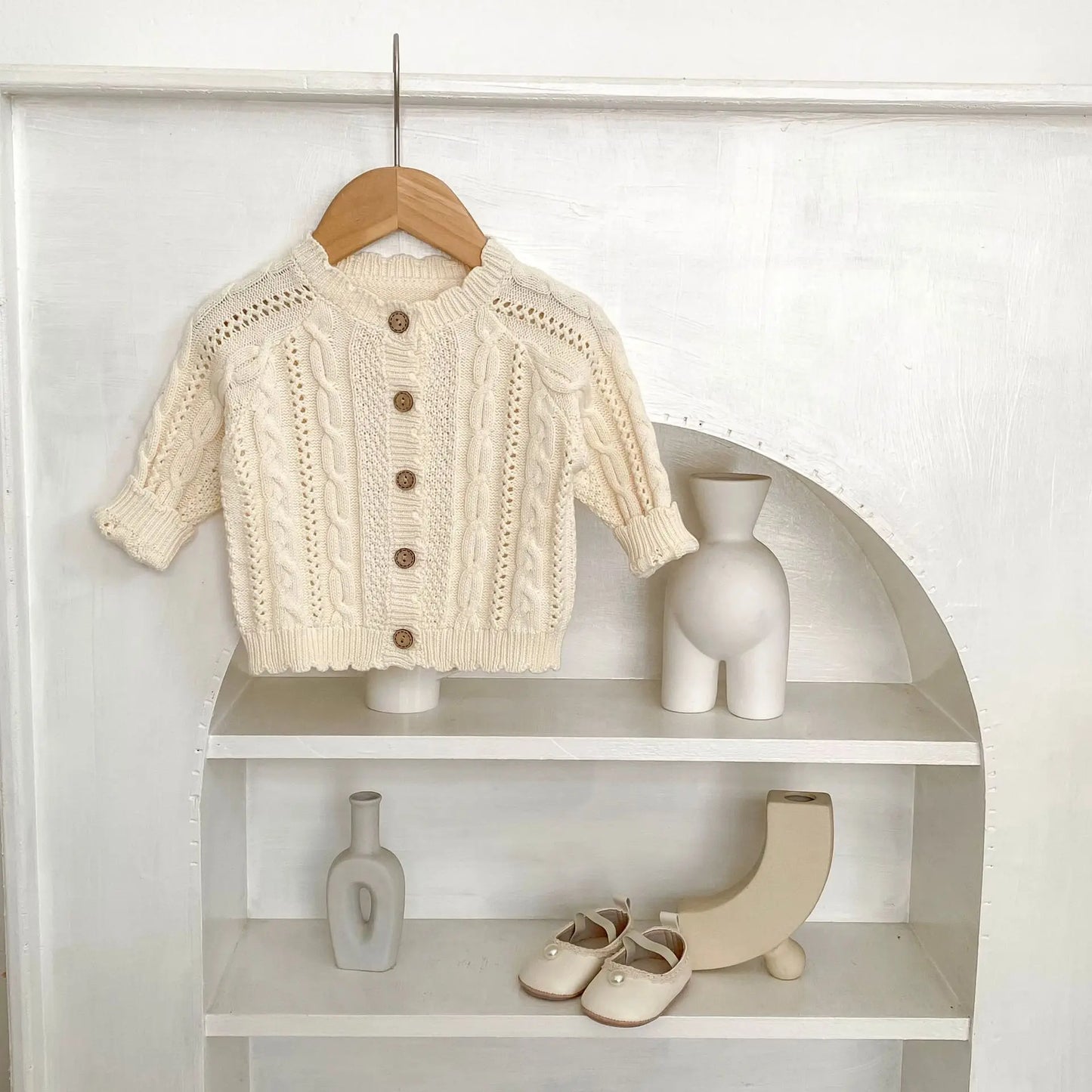 Baby Toddler Girl Sweater Cardigan Winter Clothes Long Sleeve Knitwear Warm Thick Button Up Knit Top