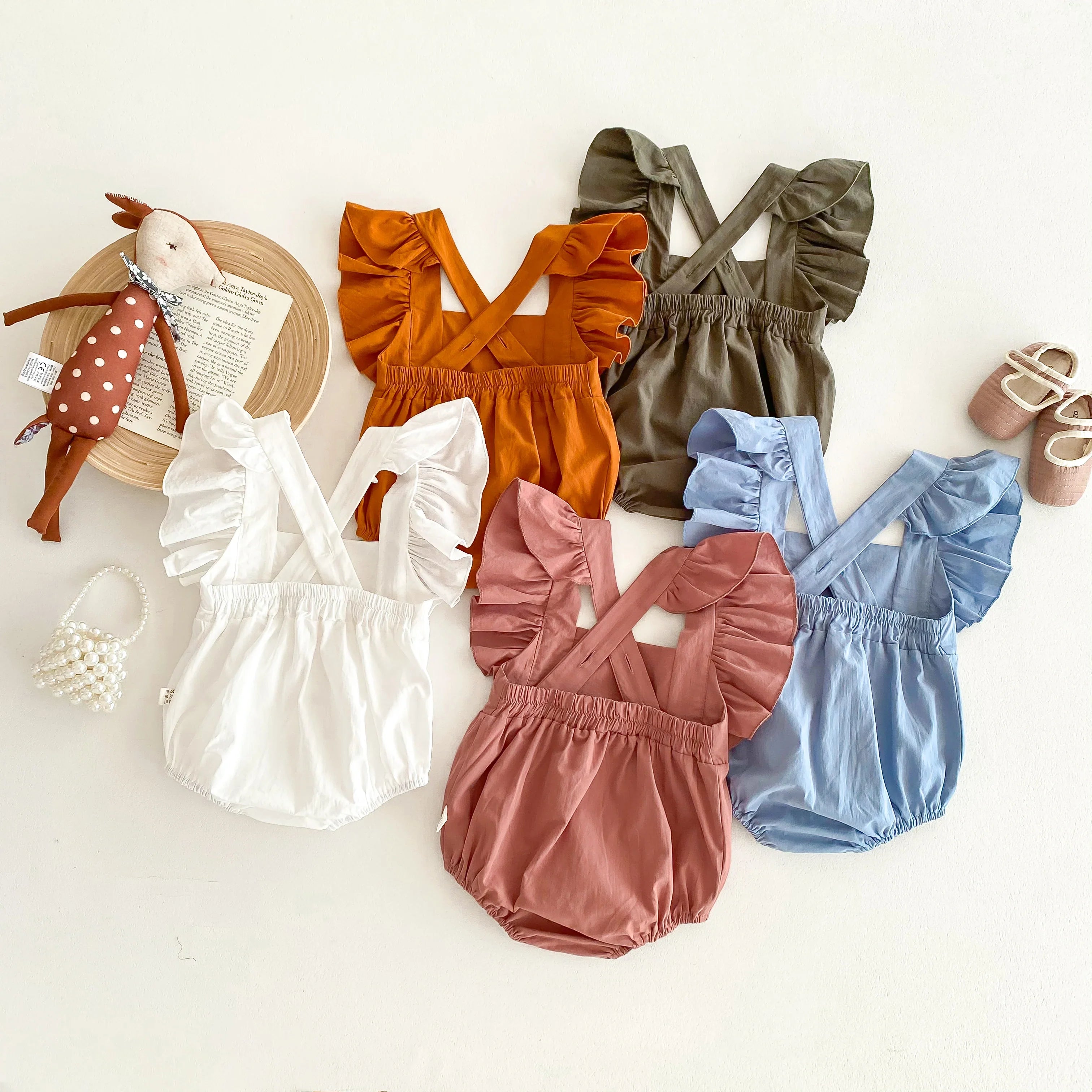 Frill Cross Back Romper