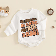 Load image into Gallery viewer, Baby Girls Boys On Saturdays We Watch Football With Daddy Romper Long Sleeve Crew Neck Letters Print Fall Jumpsuit
