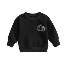 Load image into Gallery viewer, Baby Toddler Boys Girls Halloween Black Long Sleeve Pumpkin Meet Me at the Pumpkin Patch Print Pullover Crew Neck Tops
