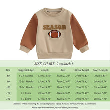 Load image into Gallery viewer, Baby Toddler Girls Boys Football Season Print Crew Neck Letters Long Sleeve Pullover Top
