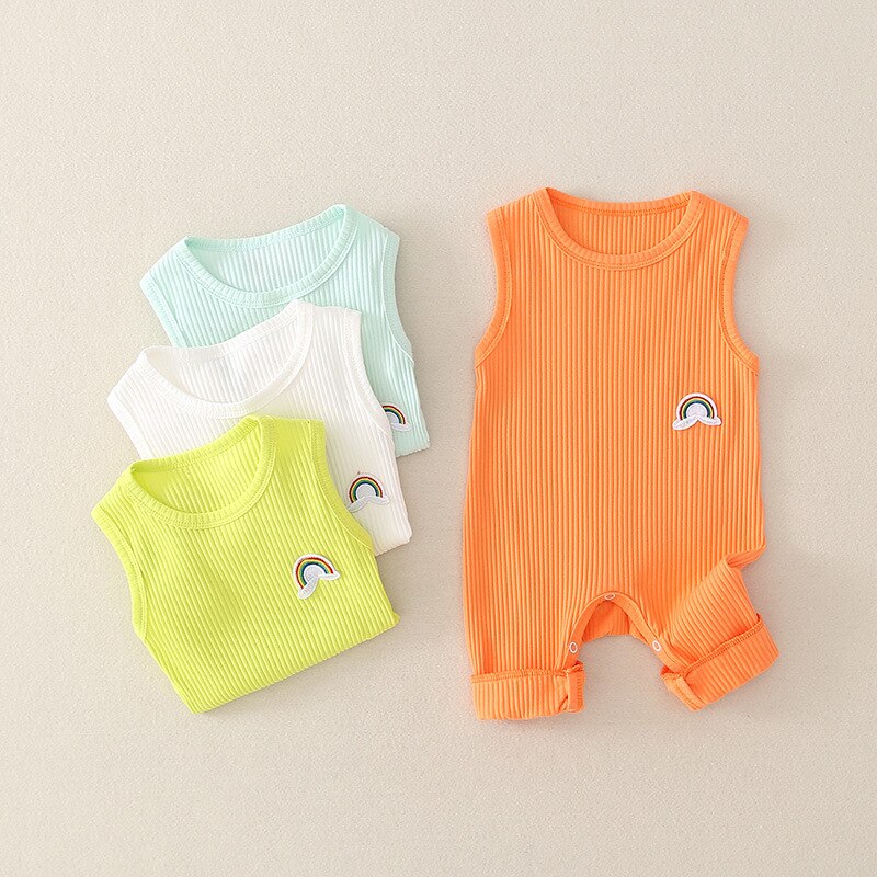 Rainbow Sleeveless Tank Playsuit Romper