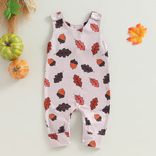 Load image into Gallery viewer, Baby Boy Girl Halloween Jumpsuit Tank Top Crew Neck Pumpkin/Ghost/Leaves Print Romper
