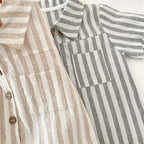 Boys Striped Linen Jumpsuit Romper
