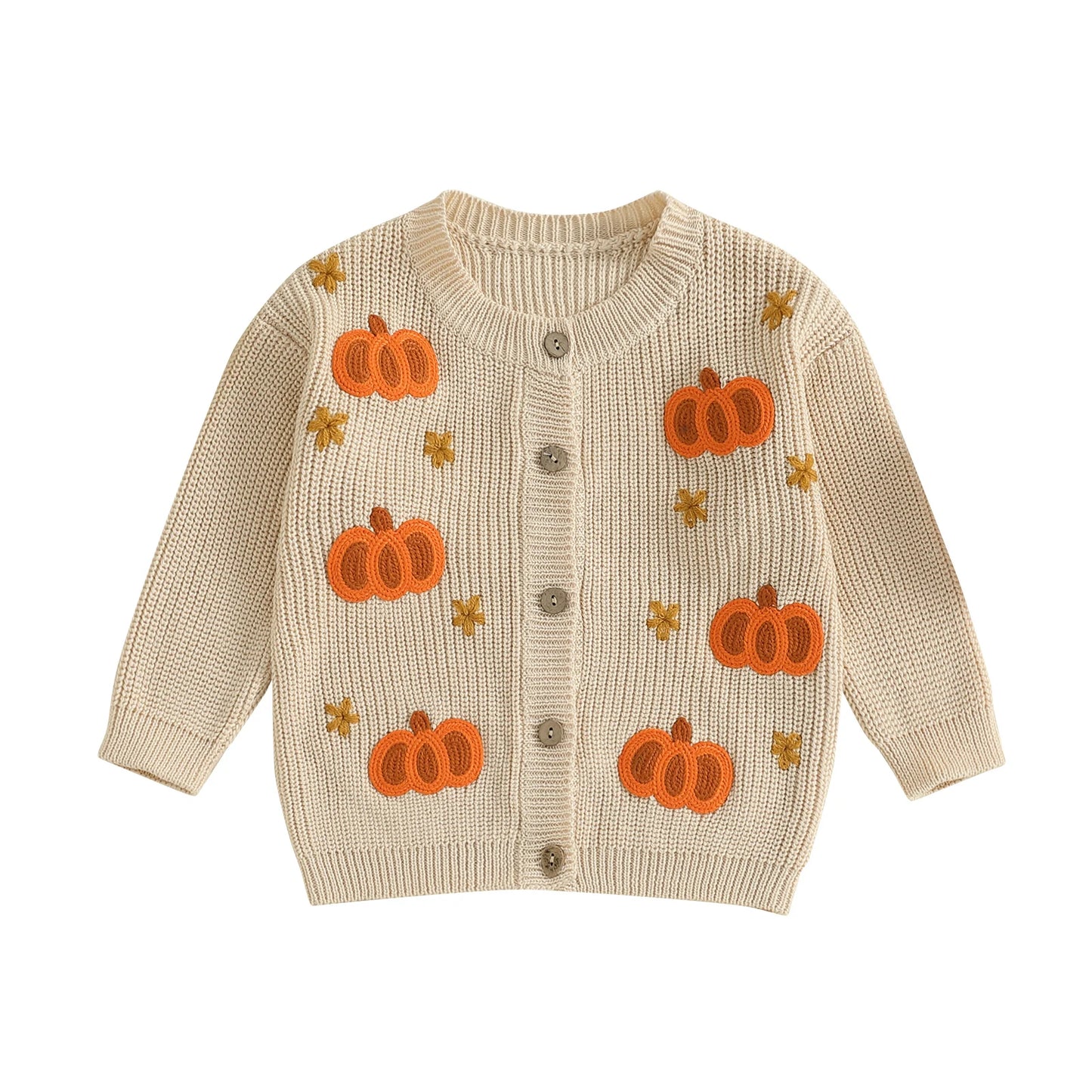 Baby Toddler Girls Halloween Sweater Casual Pumpkin Pattern Infant Button Cardigan Knitwear Warm Clothes Top