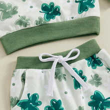 Load image into Gallery viewer, Baby Toddler Girls Boys 2Pcs St. Patrick&#39;s Day Outfits Shamrock Print Long Sleeve Top and Long Pants Set
