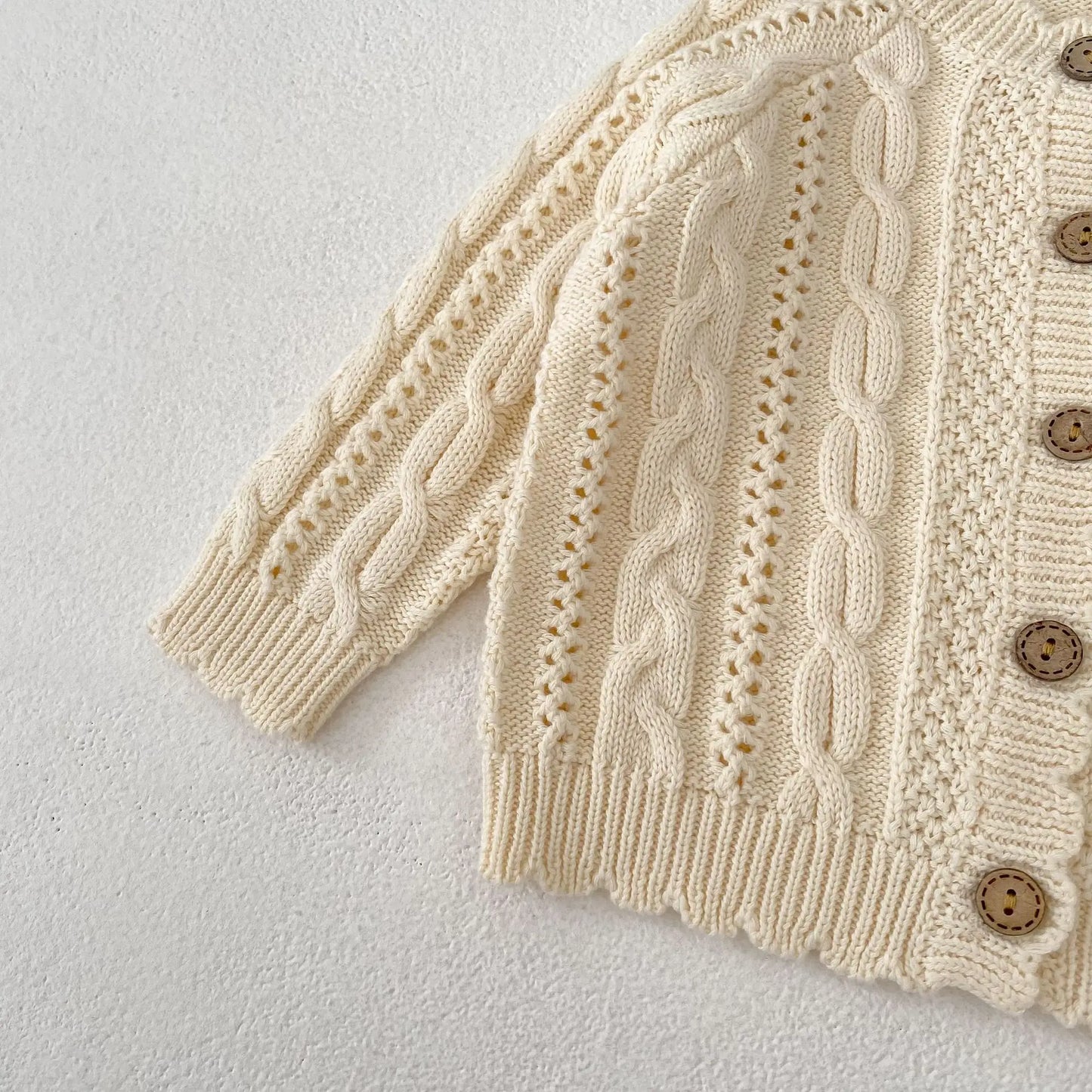 Baby Toddler Girl Sweater Cardigan Winter Clothes Long Sleeve Knitwear Warm Thick Button Up Knit Top