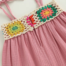 Load image into Gallery viewer, Baby Toddler Kids Girl Dress Crochet Embroidery Tie-Up Strap Cami
