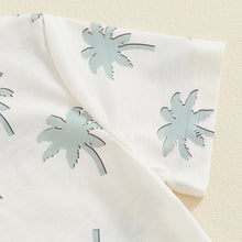 Load image into Gallery viewer, Baby Toddler Boys 2Pcs Summer Outfit Short Sleeve Palm Tree Print Top and Drawstring Shorts Set
