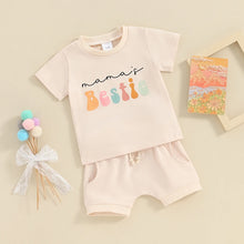 Load image into Gallery viewer, Baby Toddler Girls Boys 2Pcs Mama&#39;s Bestie Clothes Set Short Sleeve Letters Print Top with Elastic Waist Shorts Spring Summer Outfit
