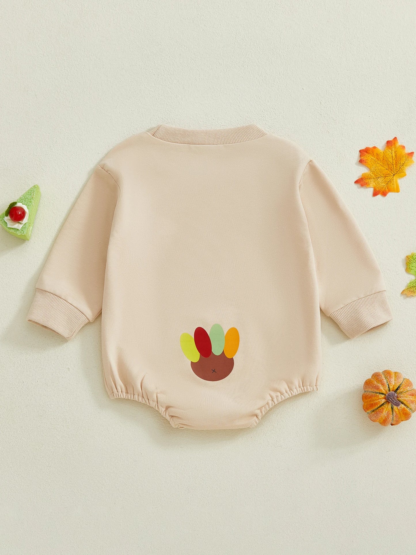 Baby Girl Boy Little Turkey Thanksgiving Day Romper Long Sleeve O Neck Turkey Letter Print Jumpsuit