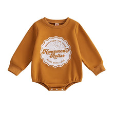 Load image into Gallery viewer, Baby Girls Boys Homemade Rolls Bubble Romper Thanksgiving Letter Print Long Sleeve Fall Bodysuit
