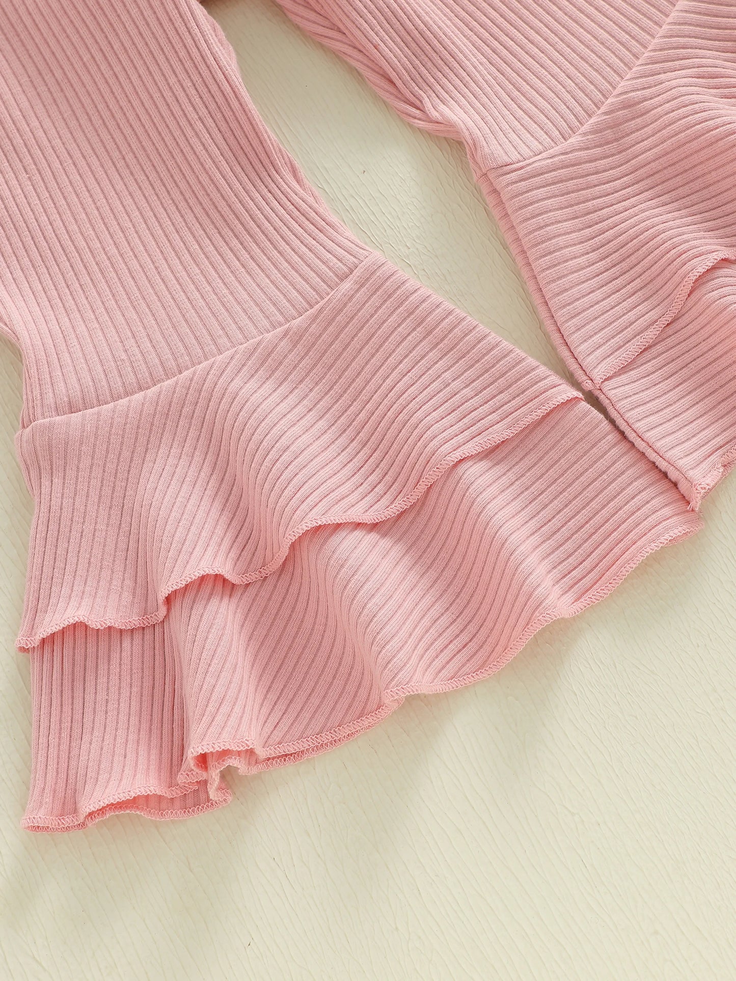 Baby Girls 3Pcs Spring Outfit Long Sleeve Striped Romper with Flare Pants and Headband Clothing Set