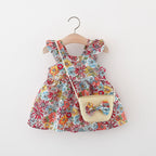 Sleeveless Infant Baby Girl Dress With Bag