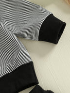 Baby Toddler Boys 2Pcs Halloween Outfit Ghost Embroidery Striped Long Sleeve Top with Pants Jogger Set