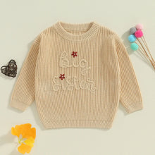 Load image into Gallery viewer, Baby Toddler Kids Girls Big Sister Autumn Winter Knit Sweater Long Sleeve O Neck Letter Embroidery Pullover Knitwear Top
