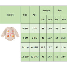 Load image into Gallery viewer, Baby Girls Halloween Thanksgiving Bubble Romper Pumpkin Bow Print Long Sleeve Round Neck Jumpsuit for Fall
