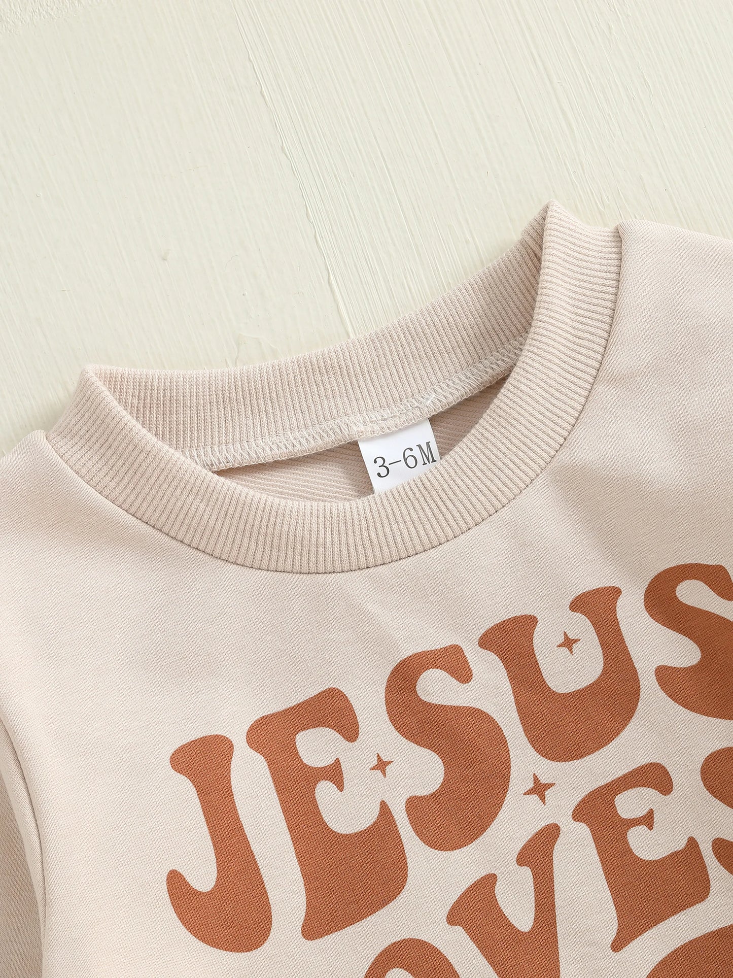Baby Toddler Boys 2Pcs Jesus Loves Me Fall Outfit Letter Print Long Sleeve Top and Elastic Pants 2Piece Clothes Jogger Set