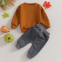 Load image into Gallery viewer, Baby Toddler Boys 2Pcs Thanksgiving Clothes Set Pie Kinda Guy Letter Print Long Sleeve Top Drawstring Pants Outfits

