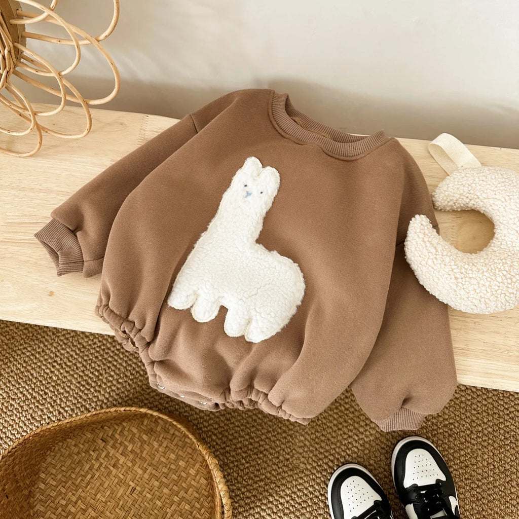 Fuzzy Llama Bodysuit Romper
