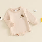 Baby Girl Boy Fall GAME DAY Bubble Romper Football Letter Print Long Sleeve Round Neck Jumpsuit