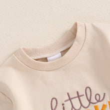 Load image into Gallery viewer, Baby Girls Boys Bodysuit Little Pumpkin Letter Embroidery Long Sleeve Bubble Jumpsuit Halloween Thanksgiving
