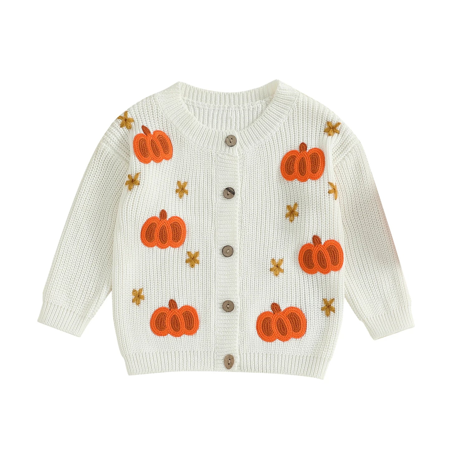 Baby Toddler Girls Halloween Sweater Casual Pumpkin Pattern Infant Button Cardigan Knitwear Warm Clothes Top