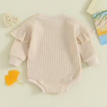 Load image into Gallery viewer, Baby Girl Clothes Ribbed Ruffle Sweater Romper Long Sleeve Crewneck Jumpsuit
