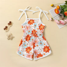 Load image into Gallery viewer, Toddler Baby Girls Summer Romper Tank Floral Print Tie Strap Jumpsuit Shorts
